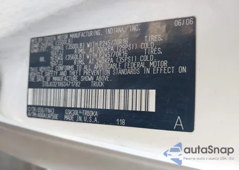 2006 Toyota Tundra из США, поврежденный, VIN 5TBJU321X6S471782